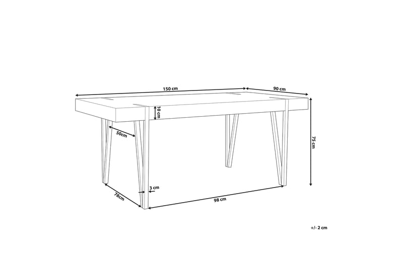 Roundtop Spisebord 150x90 cm - Træ / natur - Spisebord og køkkenbord