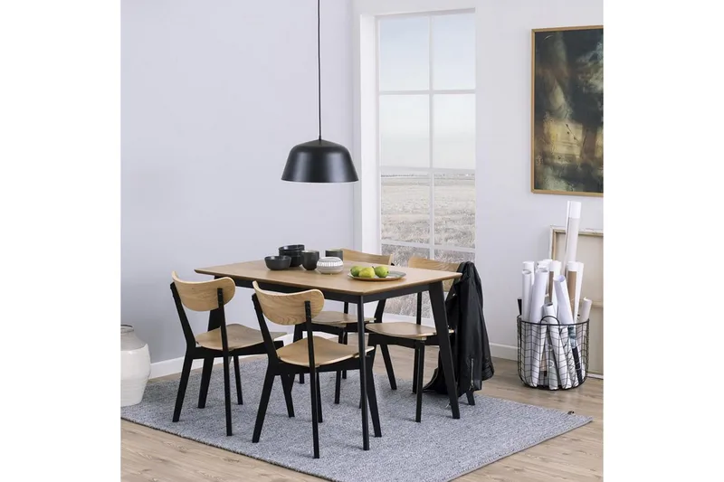 Roxby Matbord 120x80 cm Ek/Svart Black||Ek - Møbler - Borde - Spisebord og køkkenbord