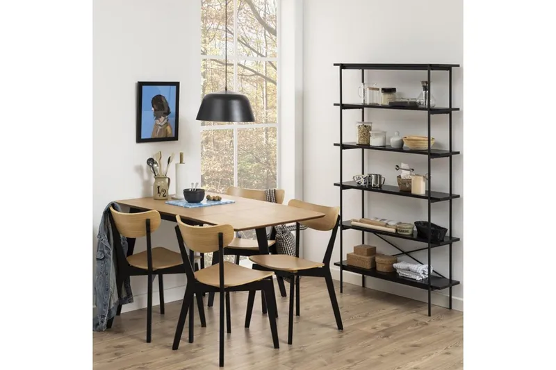 Roxby Matbord 120x80 cm Ek/Svart NO_BRAND Black||Ek - Møbler - Borde - Spisebord og køkkenbord