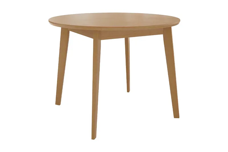 Rundt Spisebord 100 cm i Malet Træ med Egetræsudseende - Beige - Møbler - Borde - Spisebord og køkkenbord