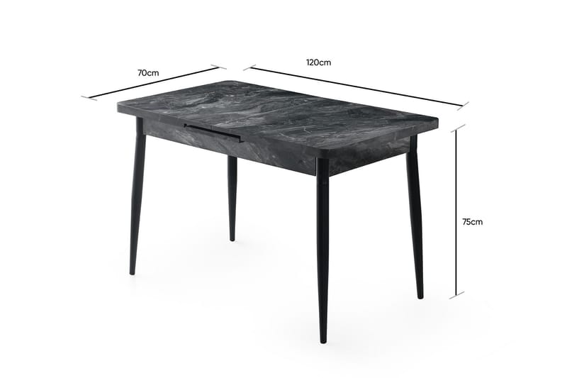 Saidie Spisebord 120 cm - Antracit - Spisebord og køkkenbord