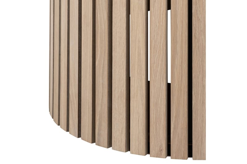 Sakie Rundt Spisebord 120 cm med Træ- og Egetræsudseende - Hvid - Møbler - Borde - Spisebord og køkkenbord