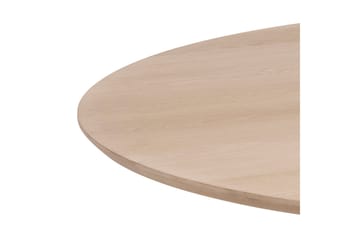 Saku Rundt Spisebord 120 cm med Træ- og Egetræsudseende - Hvid - Møbler - Borde - Spisebord og køkkenbord