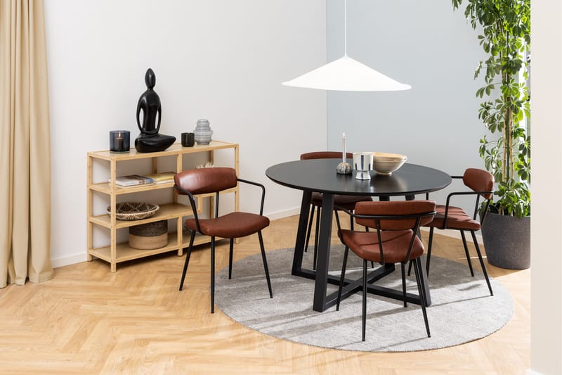 Saneha Spisebord 120 cm Rund - Sort - Møbler - Borde - Spisebord og køkkenbord