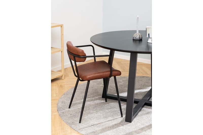 Saneha Spisebord 120 cm Rund - Sort - Møbler - Borde - Spisebord og køkkenbord