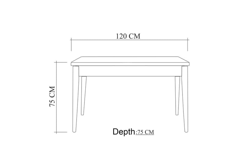 Sanina Spisebord 120x75x120 cm - Hvid - Spisebord og køkkenbord
