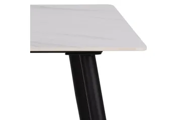Sanjoan Rektangulært Spisebord 140 cm med Keramikplade, Marmor- og Metaludseende - Hvid - Møbler - Borde - Spisebord og køkkenbord