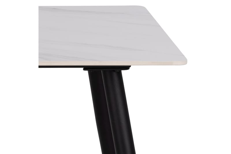Sanjoan Rektangulært Spisebord 140 cm med Keramikplade, Marmor- og Metaludseende - Hvid - Møbler - Borde - Spisebord og køkkenbord