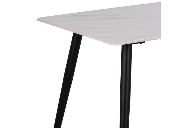 Sanjoan Rektangulært Spisebord 140 cm med Keramikplade, Marmor- og Metaludseende - Hvid - Møbler - Borde - Spisebord og køkkenbord
