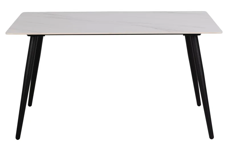 Sanjoan Rektangulært Spisebord 140 cm med Keramikplade, Marmor- og Metaludseende - Hvid - Møbler - Borde - Spisebord og køkkenbord