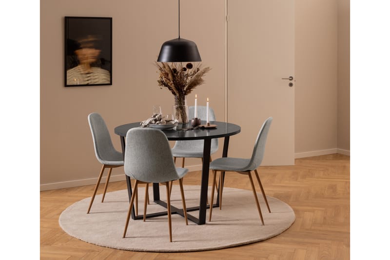 Sansi Spisebord 110 cm Rund - Sort - Møbler - Borde - Spisebord og køkkenbord