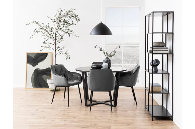 Sansi Spisebord 110 cm Rund - Sort - Møbler - Borde - Spisebord og køkkenbord