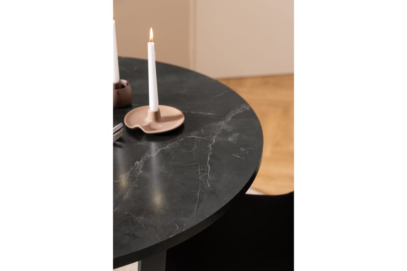 Sansi Spisebord 110 cm Rund - Sort - Møbler - Borde - Spisebord og køkkenbord