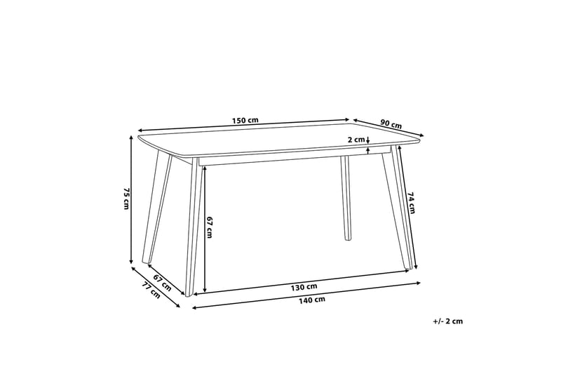 Santos Spisebord 150 cm - Hvid - Møbler - Borde - Spisebord og køkkenbord
