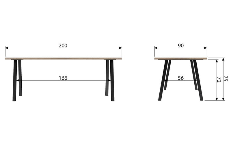 Seamas Spisebord - Sort - Spisebord og køkkenbord