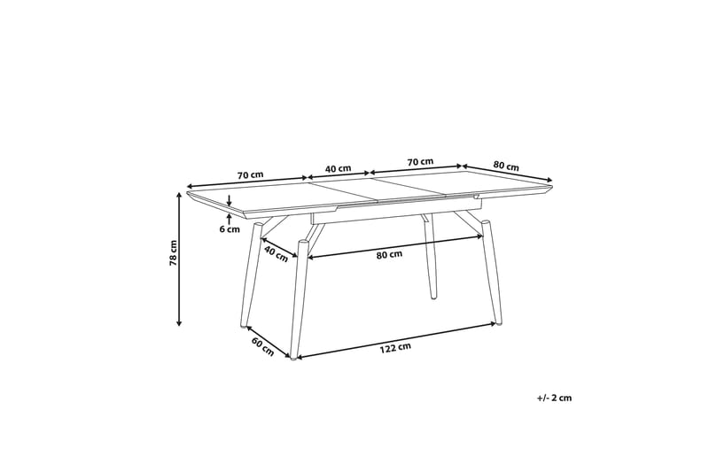Semisa Spisebord 180 cm - Mørkebrun/Sort - Spisebord og køkkenbord