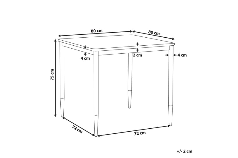 Shalford Spisebord 80 cm - Sort/Guld - Møbler - Borde - Spisebord og køkkenbord