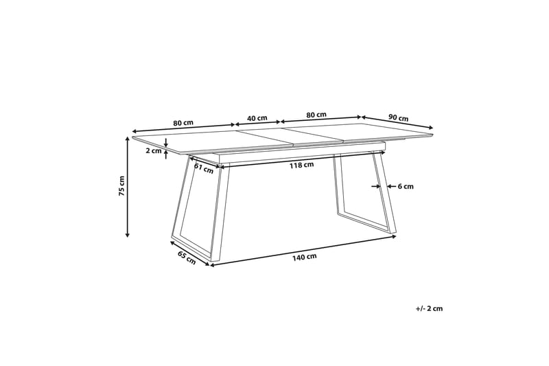 Shirai Spisebord 160x90 cm - Hvid - Møbler - Borde - Spisebord og køkkenbord