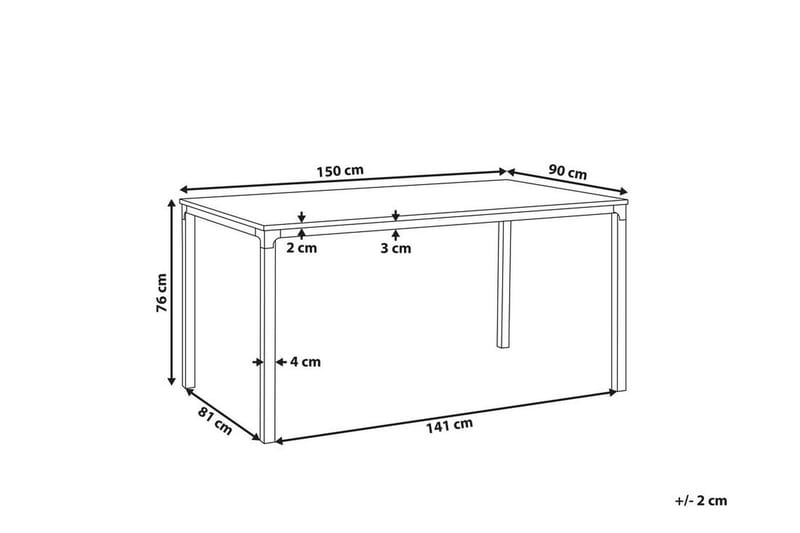 Shiro Spisebord 150 cm - Lyst Træ/Sort - Møbler - Borde - Spisebord og køkkenbord