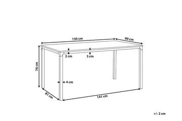 Shiro Spisebord 150 cm - Lyst Træ/Sort - Møbler - Borde - Spisebord og køkkenbord