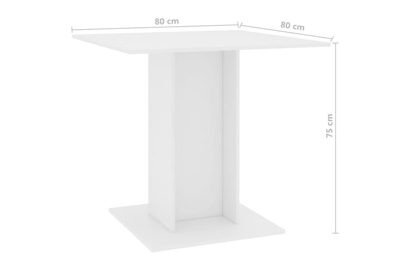 sofabord 80 x 80 x 75 cm spånplade hvid - Møbler - Borde - Spisebord og køkkenbord