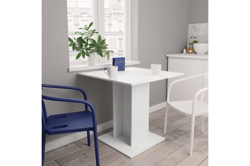 sofabord 80 x 80 x 75 cm spånplade hvid - Møbler - Borde - Spisebord og køkkenbord