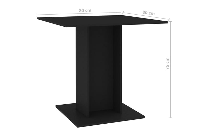 sofabord 80 x 80 x 75 cm spånplade sort - Møbler - Borde - Spisebord og køkkenbord