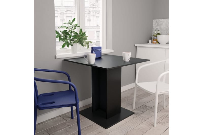 sofabord 80 x 80 x 75 cm spånplade sort - Møbler - Borde - Spisebord og køkkenbord