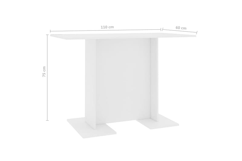 spisebord 110 x 60 x 75 cm spånplade hvid - Møbler - Borde - Spisebord og køkkenbord