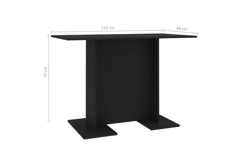 spisebord 110 x 60 x 75 cm spånplade sort - Møbler - Borde - Spisebord og køkkenbord