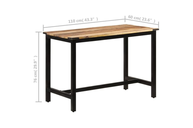 spisebord 110x60x76 cm massivt mangotræ - Brun - Møbler - Borde - Spisebord og køkkenbord