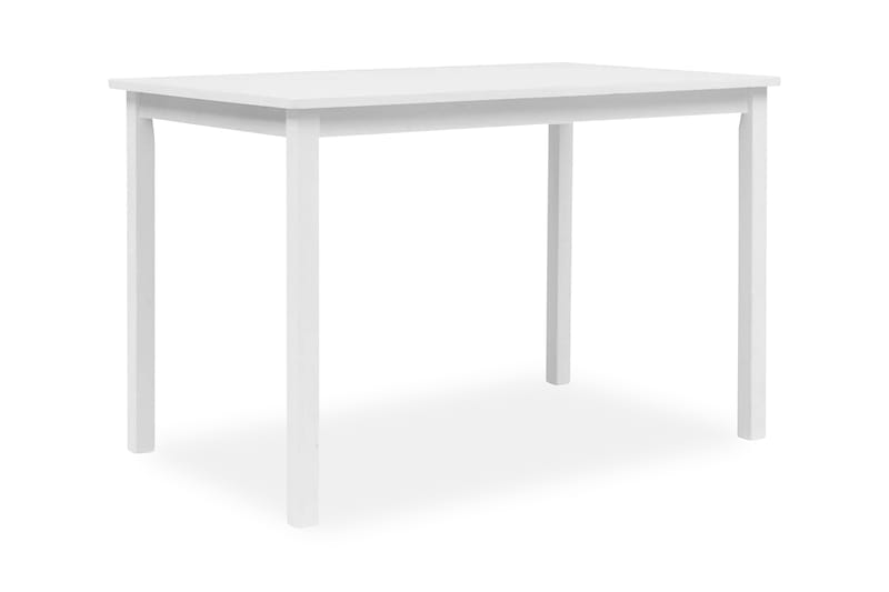 Spisebord 114 X 71 X 75 Cm Massivt Gummitræ Hvid - Hvid - Møbler - Borde - Spisebord og køkkenbord