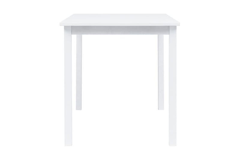 Spisebord 114 X 71 X 75 Cm Massivt Gummitræ Hvid - Hvid - Spisebord og køkkenbord