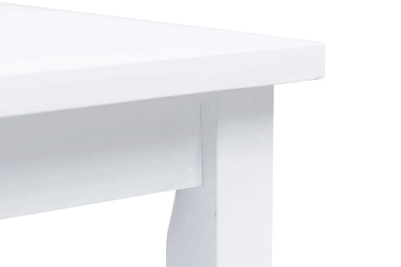 Spisebord 114 X 71 X 75 Cm Massivt Gummitræ Hvid - Hvid - Møbler - Borde - Spisebord og køkkenbord