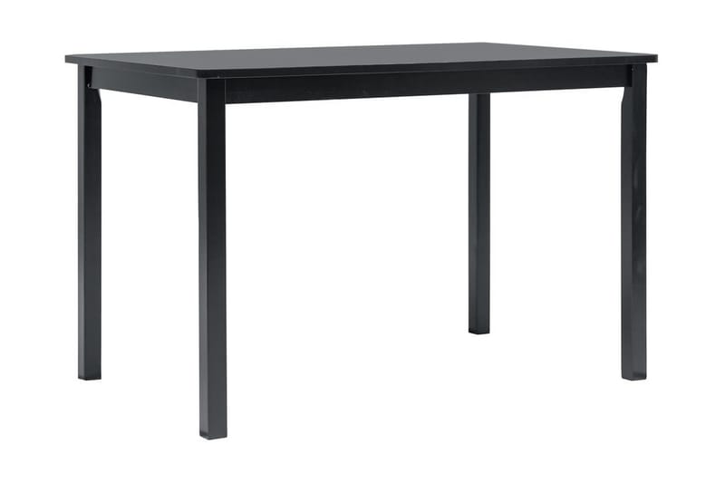 Spisebord 114 X 71 X 75 Cm Massivt Gummitræ Sort - Sort - Møbler - Borde - Spisebord og køkkenbord