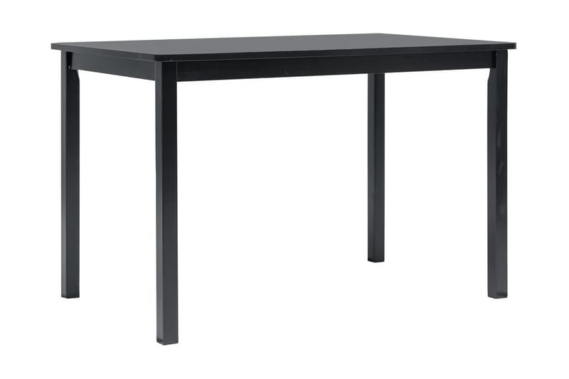 Spisebord 114 X 71 X 75 Cm Massivt Gummitræ Sort - Sort - Spisebord og køkkenbord