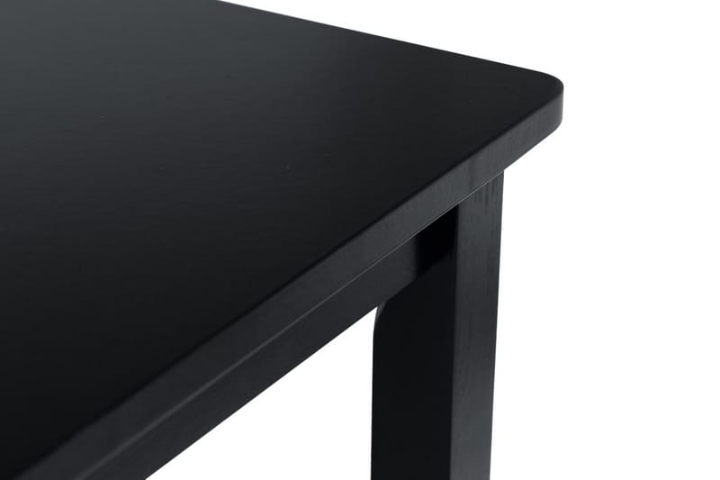 Spisebord 114 X 71 X 75 Cm Massivt Gummitræ Sort - Sort - Møbler - Borde - Spisebord og køkkenbord