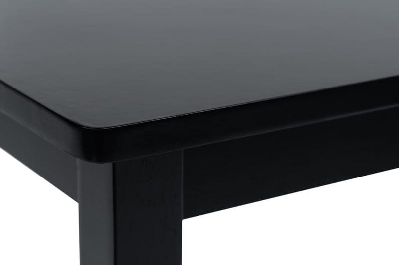 Spisebord 114 X 71 X 75 Cm Massivt Gummitræ Sort - Sort - Møbler - Borde - Spisebord og køkkenbord