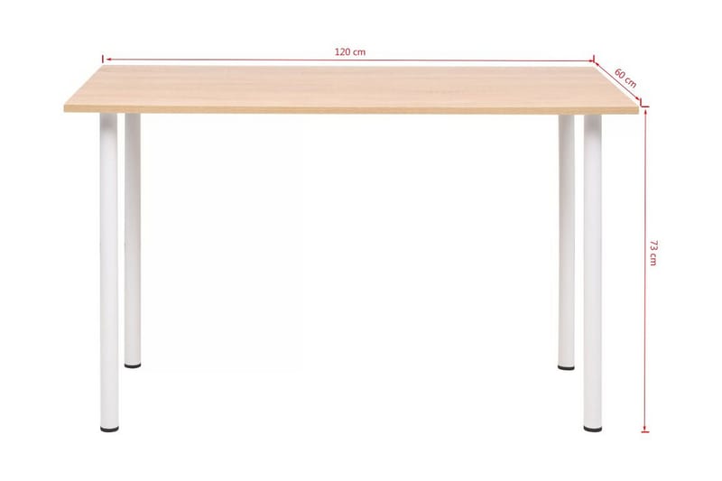 Spisebord 120 X 60 X 73 Cm Eg Og Hvid - Brun - Spisebord og køkkenbord