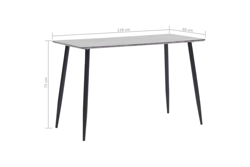 Spisebord 120 X 60 X 75 Cm Mdf Grå - Grå - Møbler - Borde - Spisebord og køkkenbord