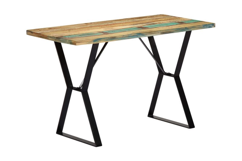 Spisebord 120 X 60 X 76 Cm Massivt Genanvendt Træ - Flerfarvet - Spisebord og køkkenbord