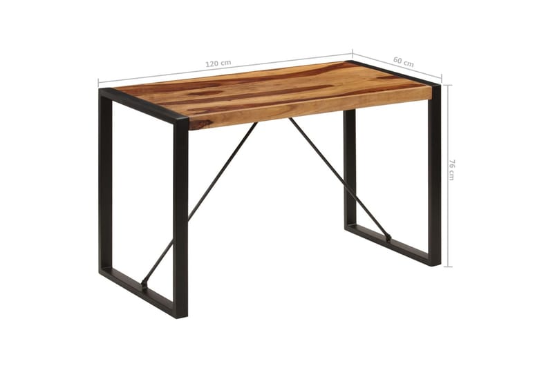 Spisebord 120 X 60 X 76 Cm Massivt Sheeshamtræ - Brun - Spisebord og køkkenbord