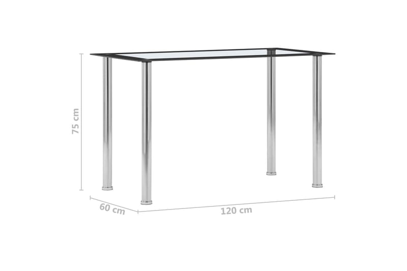 Spisebord 120x60x75 cm Hærdet Glas Sort Og Gennemsigtig - Sort - Møbler - Borde - Spisebord og køkkenbord