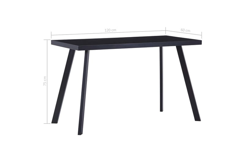 Spisebord 120x60x75 cm Hærdet Glas Sort - Sort - Møbler - Borde - Spisebord og køkkenbord
