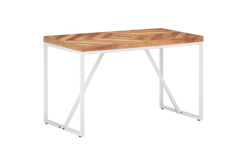 Spisebord 120x60x76 cm massivt akacietræ og mangotræ - Hvid - Spisebord og køkkenbord