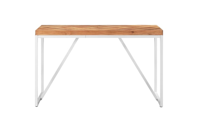 Spisebord 120x60x76 cm massivt akacietræ og mangotræ - Hvid - Spisebord og køkkenbord