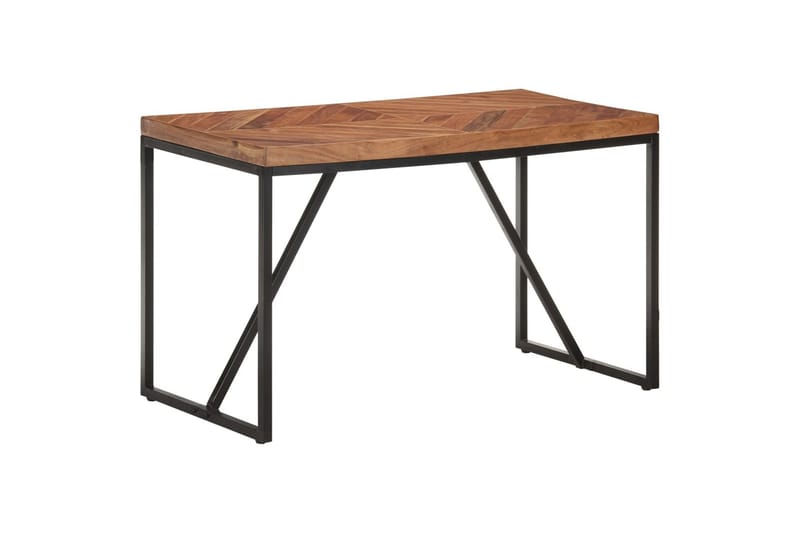 Spisebord 120x60x76 cm massivt akacietr�æ og mangotræ - Sort - Spisebord og køkkenbord