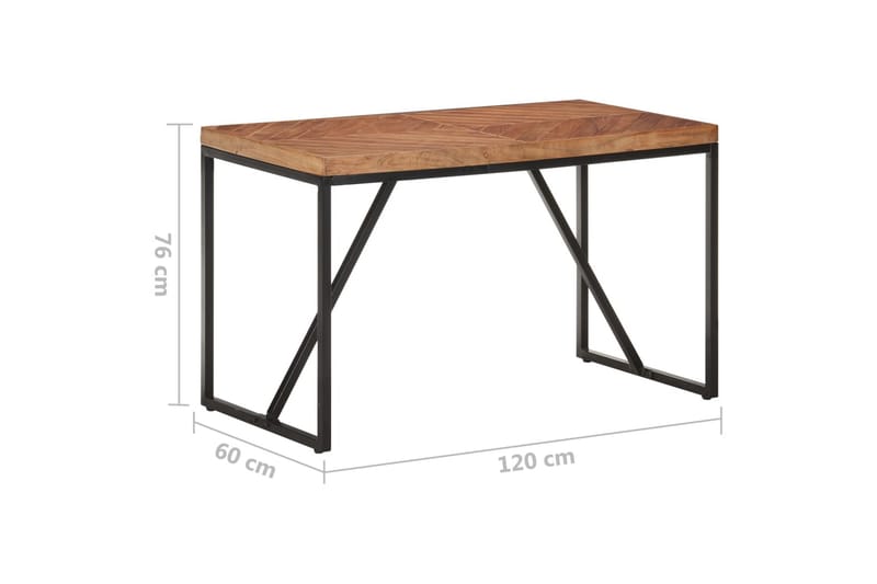Spisebord 120x60x76 cm massivt akacietræ og mangotræ - Sort - Møbler - Borde - Spisebord og køkkenbord