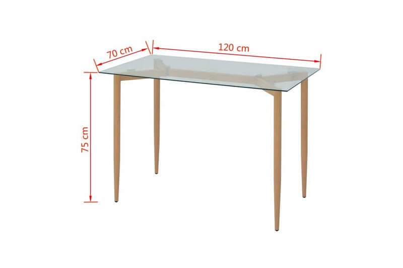 Spisebord 120X70X75 Cm - Brun - Spisebord og køkkenbord