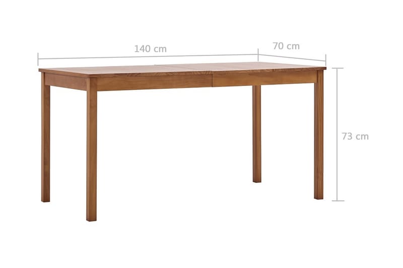 spisebord 140 x 70 x 73 cm fyrretræ gyldenbrun - Spisebord og køkkenbord
